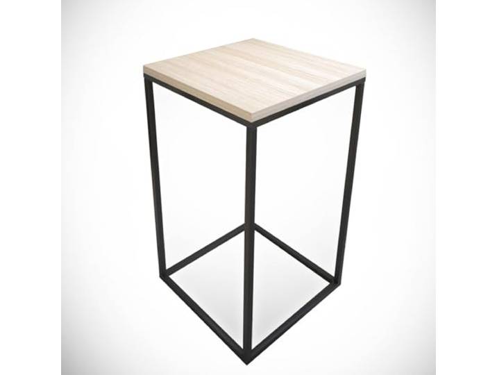 Hanah Home Moderner Beistelltisch mit Metallbeinen, Eichenoptik, 35 x 62 x 35 cm 100% melaminbeschichtete Spanplatte, 18 mm stark Stilvolles Industriedesign