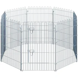 PawHut Freilaufgehege Welpenauslauf Welpenzaun Laufstall Welpengitter für Tiere 8-teilig B63 x H91 cm