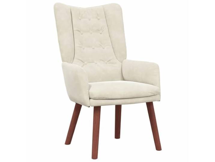 HAQWRDQSG Relaxsessel Samt Sessel Creme Polstersessel 63x67x94cm Kompatibler Polstersessel aus weichem Samt mit Holzbeinen für Schlafzimmer und Wohnzimmer. Elegante Creme Optik.
