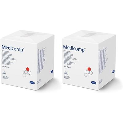 Medicomp Vlieskomp.unsteril 10x10 cm 4fach 2x 2x100 St Kompressen