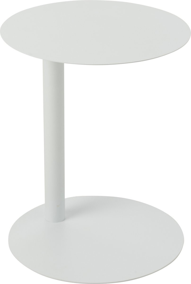 J-Line bijzettafel rond - wit metaal