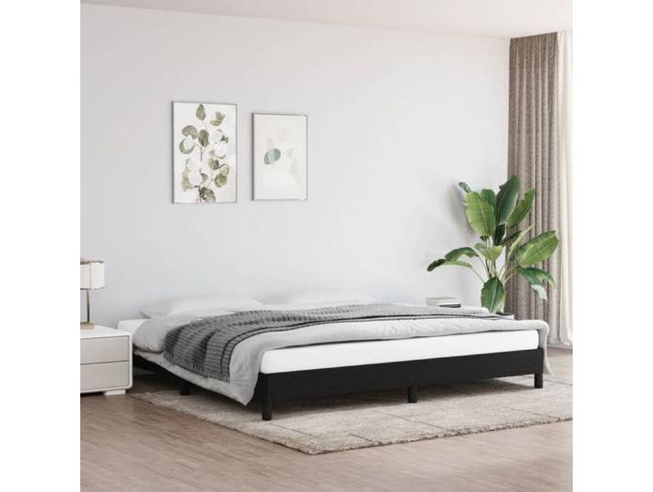 Cadre de lit sans matelas noir 200x200 cm tissu