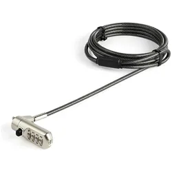 StarTech LTLOCKNANO Laptopschloss (2m Kabel, Nano lock, individuell wählbare Kombination, Notebook Security, Schwarz