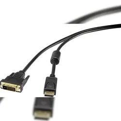 Renkforce DisplayPort / DVI Adapterkabel DisplayPort Stecker, DVI-D 24+1pol. Stecker 1.80 m Schwarz