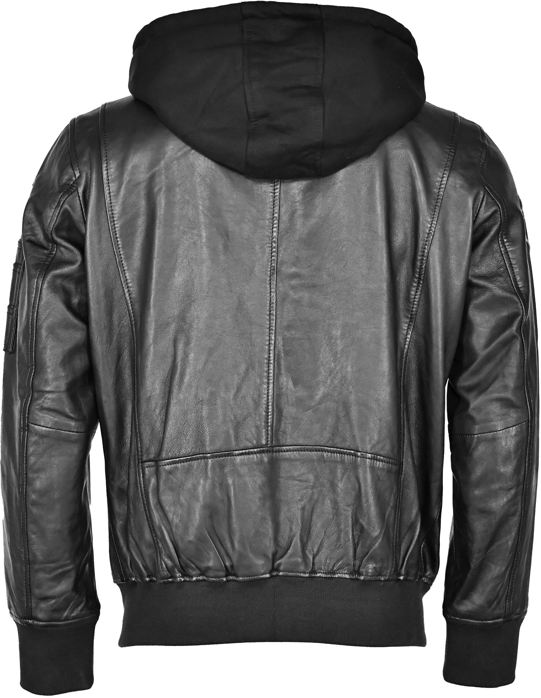 Lederjacke TOP GUN "Lederjacke TG20212111", Herren, Gr. XL, schwarz, Obermaterial: 100% Lammleder LEL., Jacken Lederjacke
