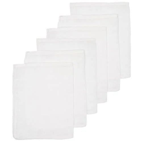 Meyco hydrofiel baby washandje Uni - Wit (set van 6)