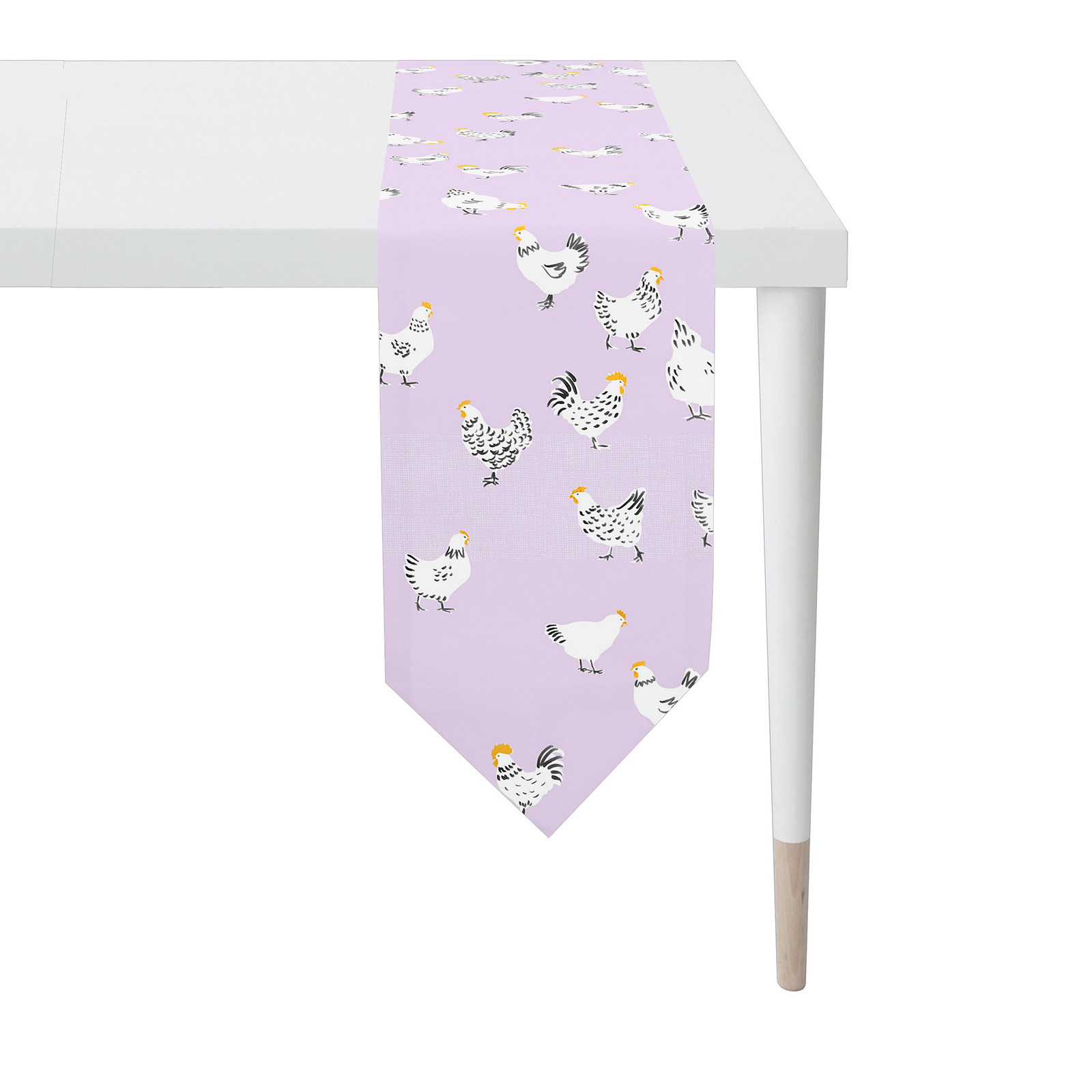 home24 Tafelrunner 3102 Paars met grafisch ontwerp, Breedte: 25 cm, Lengte: 175 cm