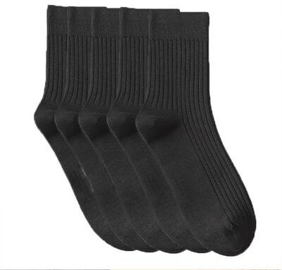 LightInthebox Men's 5 Pairs Socks Stockings Crew Socks Multi Color 5 Pairs Black Color Cotton Solid Colored Athleisure Daily Warm Fall Winter