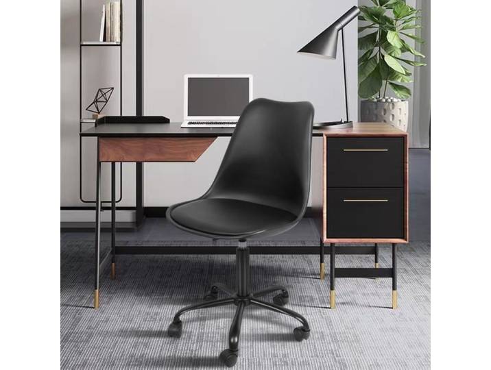 Chaise de bureau pivotante B.LIVEM - Style scandinave - Noir - Charge max 120kg