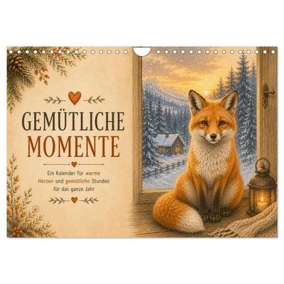 Gemütliche Momente - Ein Kalender für warme Herzen und gemütliche Stunden (Wandkalender 2027 DIN A4 quer), CALVENDO Monatskalender
