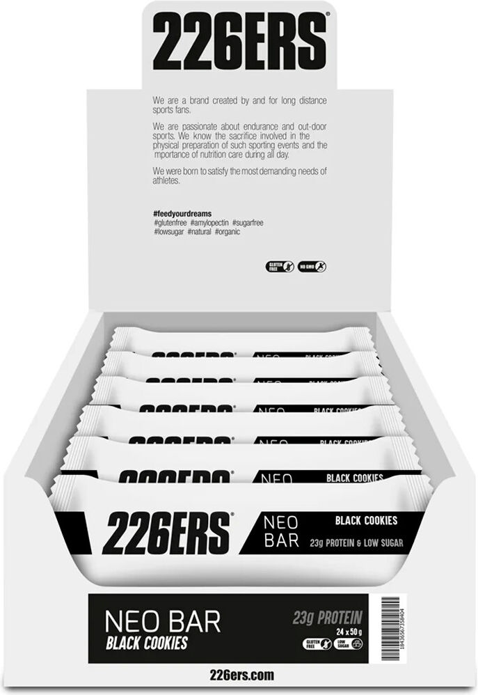 226ers cajaneo bar protein 50g black cookies barritas energéticas Negro (UNICA)