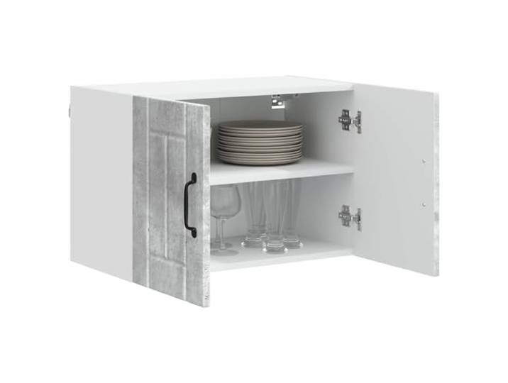 KTHLBRH Wandschrank 60 x 31 x 40 cm, Zementgrau, 2 Stück Technisches Holz, modernes Design, robuste Struktur, für zeitgenössische Küche