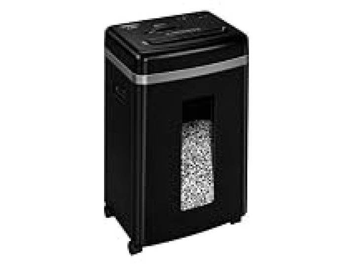 Fellowes Destructeur de Documents 450M 1 à 3 utilisateurs, Haute confidentialité, Micro Coupe, Corbeille extractible 22L, Capacité : 9 Feuilles, Noir, 4074101