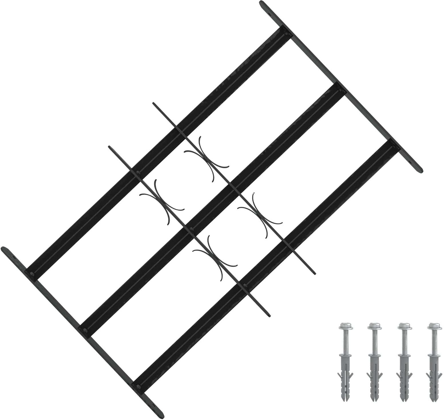 vidaXL Security Grille for Windows with 3 Crossbars 3 pc 43-74 cm