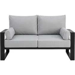 LOUNGESOFA 2-Sitzer Verdino mit Metallrahmen 150 cm Hellgrau