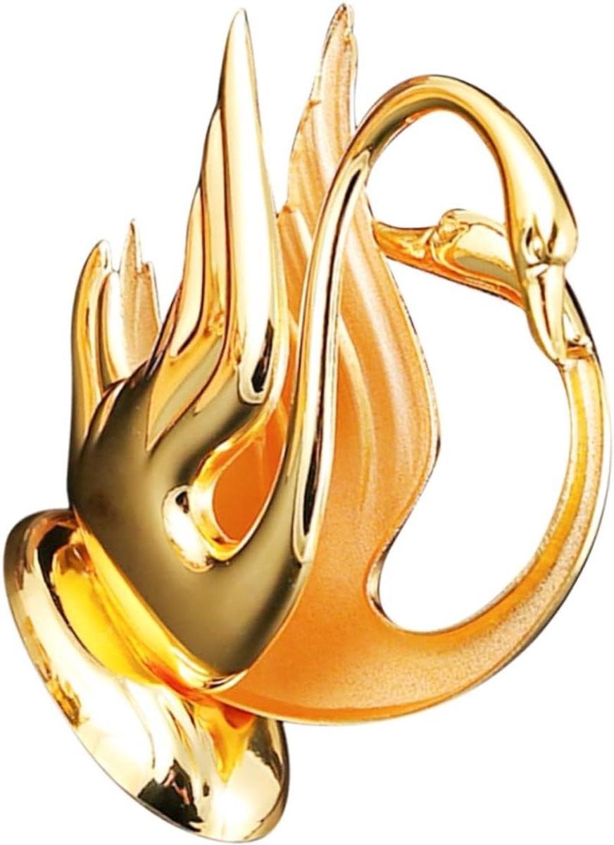 Servethouder Zwaan Goud - Creatieve Papieren Handdoekhouder voor op Tafel - 15 x 14 x 5 cm