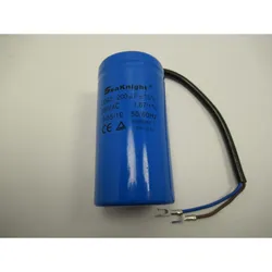 Aircraft Anlaufkondensator 200μF/250VAC Ø50x96, mit Anschlußkabel