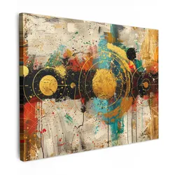LEINWANDBILD Abstrakt - Kunst - Gold - Modern Wandbilder 80x60 cm