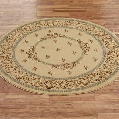 Concord Global Trading Inc "Monarch Medallion Round Rug 5'3"" Round, 5'3"" Round, Beige"