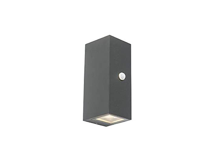 Qazqa baleno - Applique murale avec détecteur - 2 lumière - L 83 mm - Gris foncé - Moderne - éclairage extérieur - Garage/cellier
