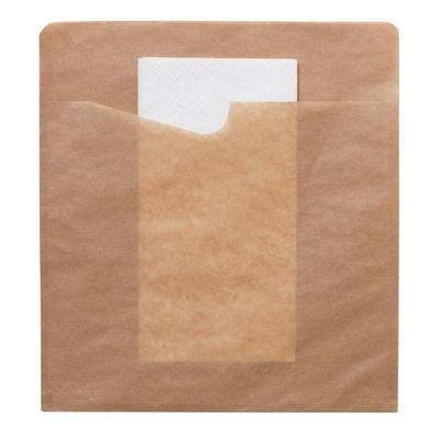 300x DUNI Snack Sacchetto mit weißer 2-lg. Serviette 194 x 210 mm Braun