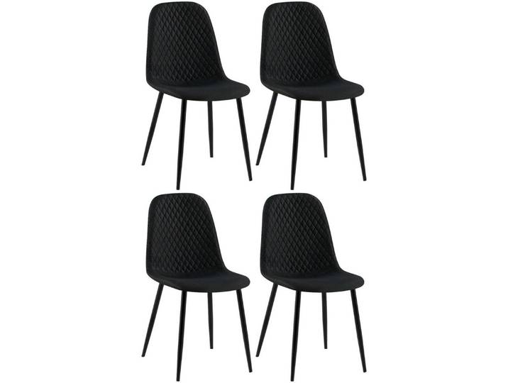 furnicato Esszimmerstuhl 4er Set Giverny 88x44x54 cm schwarz Stoff (4 St)