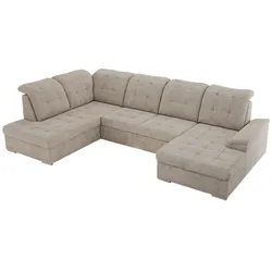 WOHNLANDSCHAFT MADRITO U - Beige Struktur - Links