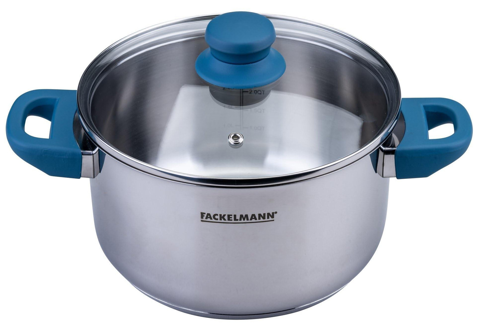 Merkloze kookpan van RVS met ergonomische handgrepen, 20 cm