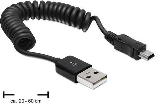 Delock USB-Kabel USB 2.0 USB-A Stecker, USB-Mini-B Stecker 0.60m Schwarz 83164