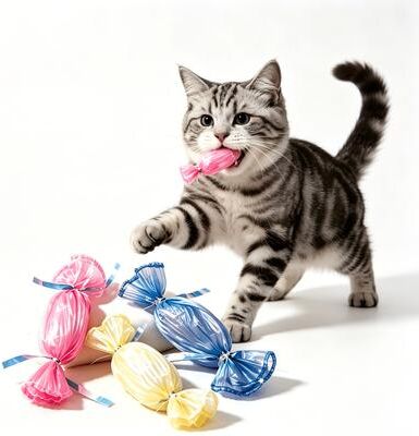 Market Central Colorful Candy Crinkle Cat Toy Interactive Kitten Chew Toy For Boredom Relief Colorful Candy Crinkle Cat Toy Interactive Kitten Chew Toy For Boredom Relief