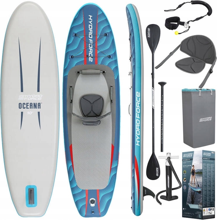 Bestway Hydro-Force 2-in-1 aufblasbares SUP-Board mit Rückenlehne und Fußstütze