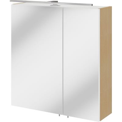 Spiegelschrank OPTIFIT "Hallig", weiß (eichefarben hell, spiegelfläche), B:65cm H:71,5cm T:19,6cm, Holzwerkstoff, Schränke, Spiegelschrank, Breite 65 cm, schnelle Montage mit OPTIsnap