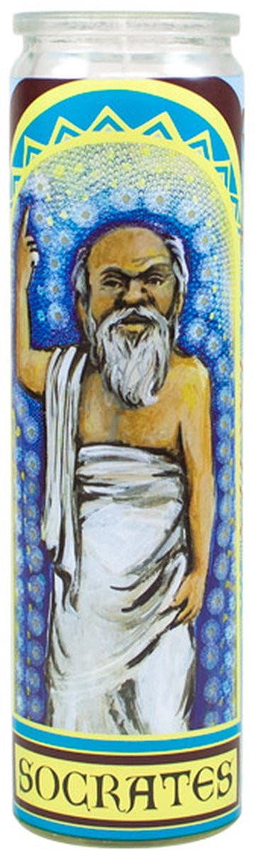 Socrates Secular Saint Kaars - 21,6 cm Glazen Gebedsvotief