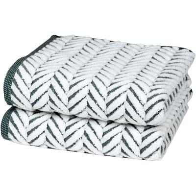 Handtücher ROSS "Sensual 9002", grün (moosgrün, weiß), B:50cm L:100cm, Frottier, Obermaterial: 100% Baumwolle, Handtücher, im Zopfmusterstil