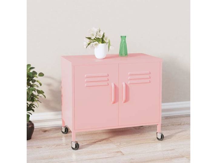 Remise Commode à tiroirs/Buffet - JMS - Armoire de rangement Rose 60x35x56 cm Acier MAISON2025 63291