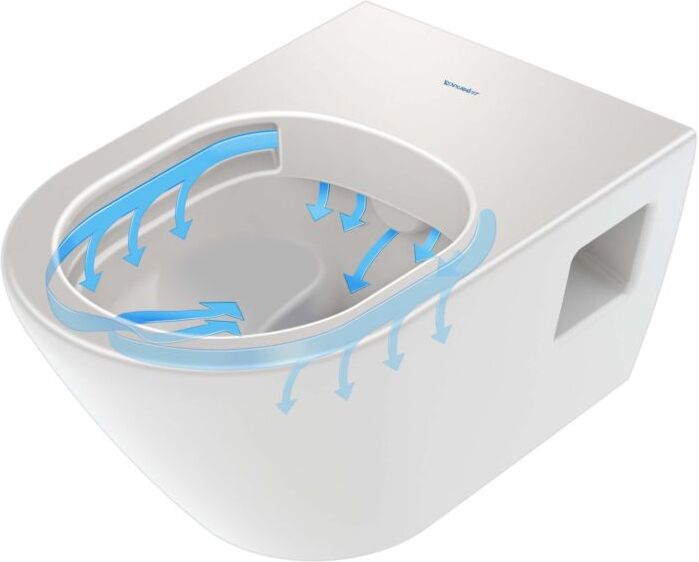 Duravit D-Neo Wand-Tiefspül-WC-Set 45780900A1 mit WC-Sitz und Befestigungssystem Durafix, rimless, weiß