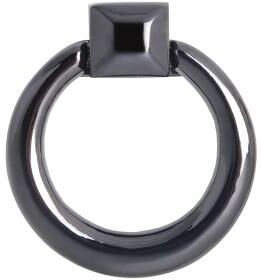 "Utopia Alley Anello Cabinet Ring Pull Knob - Vintage Cabinet Hardware with Hand Finished Gun Metal, 1.6"""
