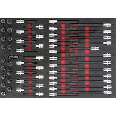 Vigor Schraubendreher-Einsatz Satz - 1/2 - Ribe-CV, XZN - 58-tlg. [Hersteller-Nr. V4729]