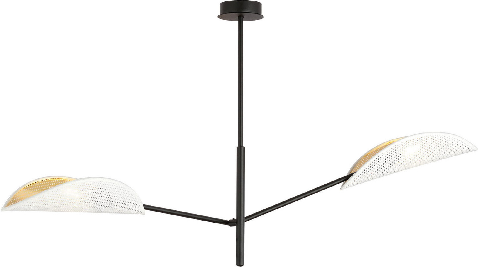 Emibig VENE Plafondlamp, 2x E14, 40W, Wit/Goud, model 1159/2