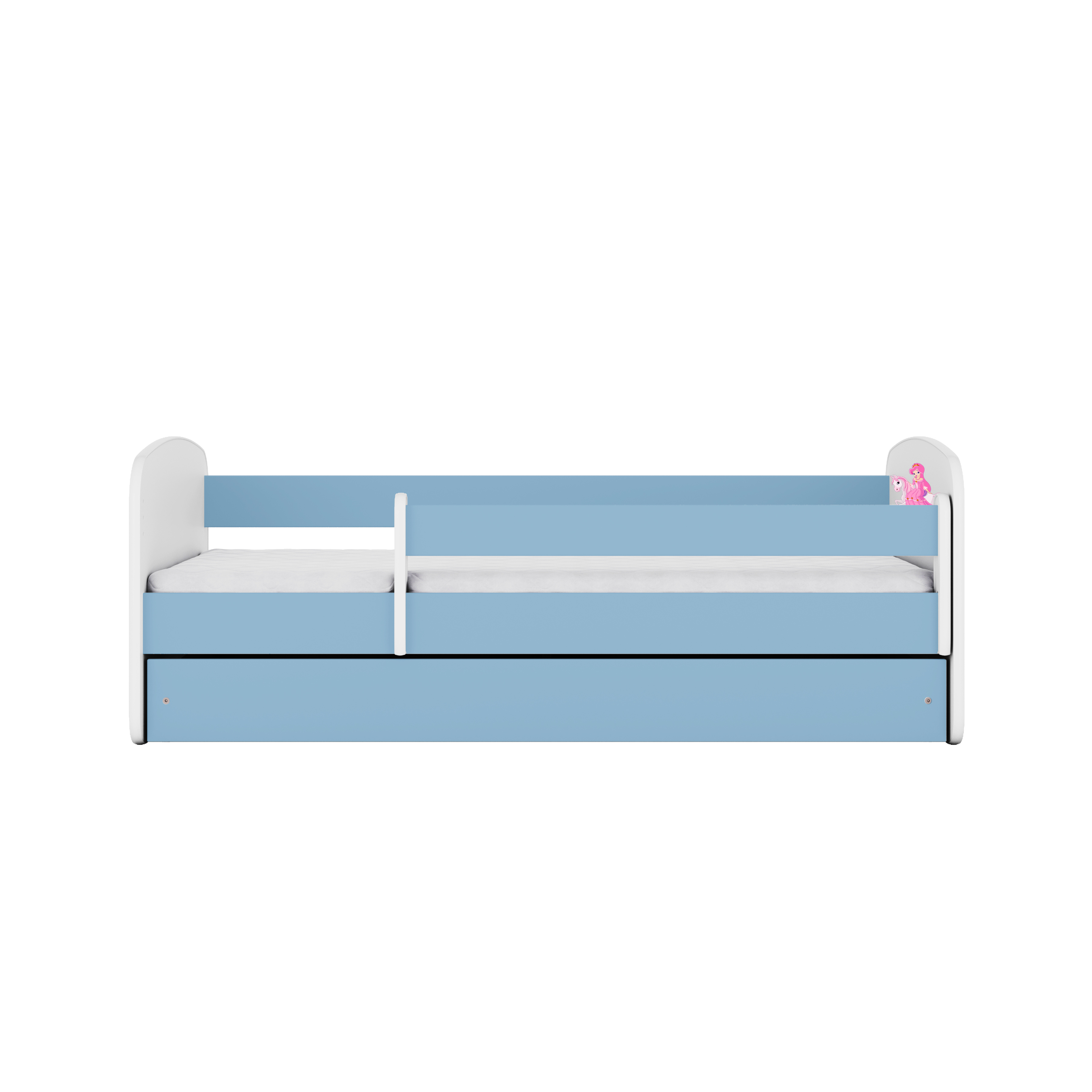 Bett babydreams blau Prinzessin auf dem Pferderücken mit Schublade Matratze 140/70