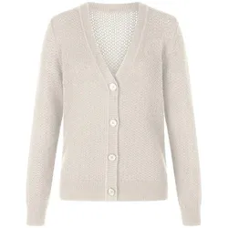 Strickjacke aus 100% Kaschmir Peter Hahn weiss, 40