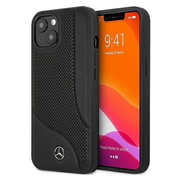 Mercedes Leather Perforated Area Hardcase (Apple iPhone 13 mini) (MEHCP13SCDOBK)