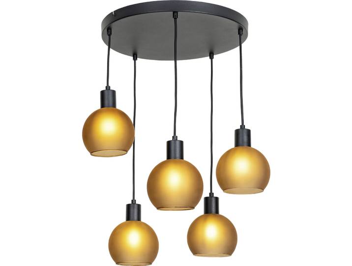 Pendellampe Carini schwarz Metall/Glas B 48 cm