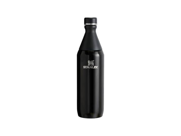 STANLEY 1913 All Day Slim Trinkflasche Edelstahl 0.6L - Thermosflasche Kühlt 6 Stunden - 11 Stunden Eisgekühlt - BPA-Frei - Auslaufsichere Wasserflasche - Spülmaschinenfest - Black