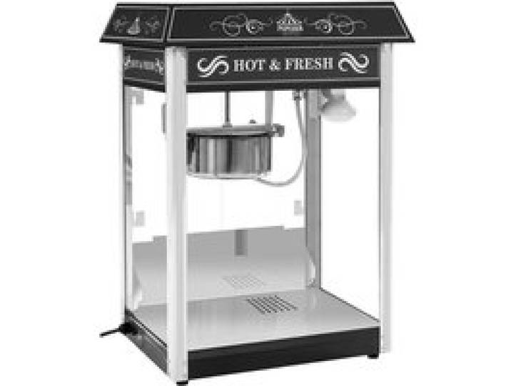 Royal Catering Machine à Popcorn Professionnelle 1500W 5-6 kg/h Marmite antiadhésive Noir Cinéma