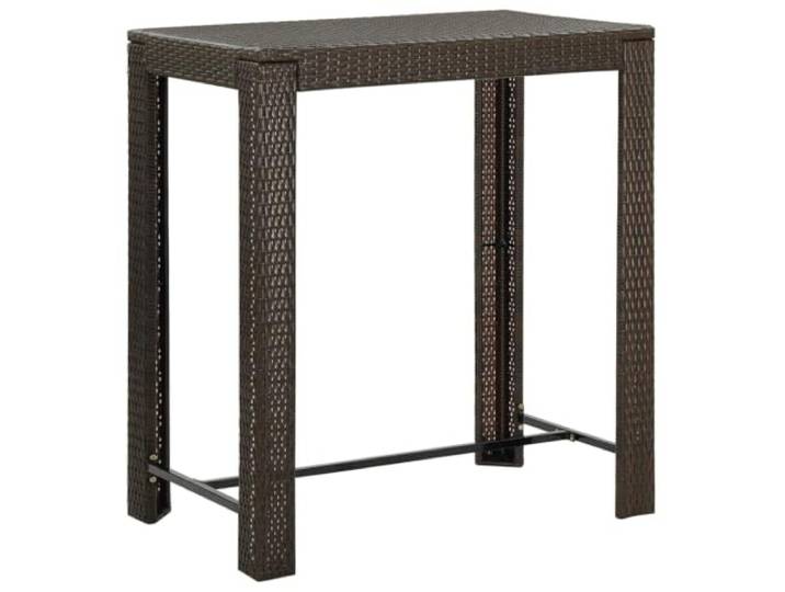 Tmriohed Garten Bartisch Braun 100x60,5x110,5 cm PE Rattan Stehtisch Moderner Stehtisch mit Stahlgestell für Terrasse, Küche und Balkon. Pflegeleichte Tischplatte für Speisen und Getränke.
