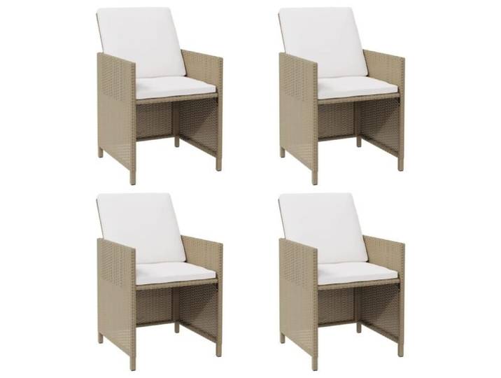 Fauteuil - UMR - Beige Chaises de jardin - avec coussins 4 pcs Résine tressée Beige -[W6Yq20]