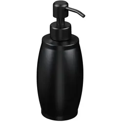 Relaxdays Seifenspender, 350 ml, Edelstahl, nachfüllbar, Seife, Duschgel, Badezimmer, Küche, Handseifenspender, schwarz