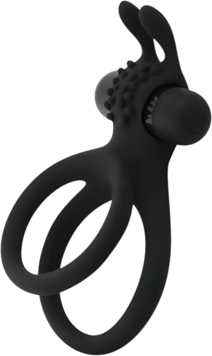 Easytoys Share Ring - Vibrating Black Penis & Testicle Ring