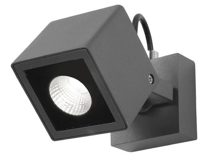 Nova Luce FOCUS LED Applique Grise 6W IP54 Blanc Chaud 8\,5x14x12cm 752470